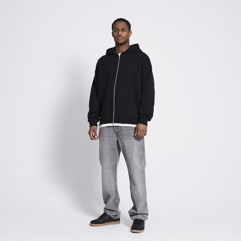 Boxy zip hoodie "Lindon" Black
